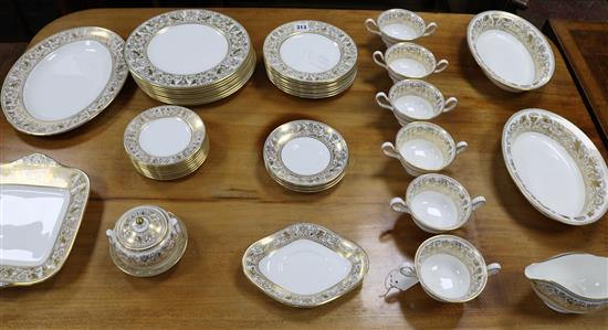 A Wedgwood Gold Florentine part dinner service,